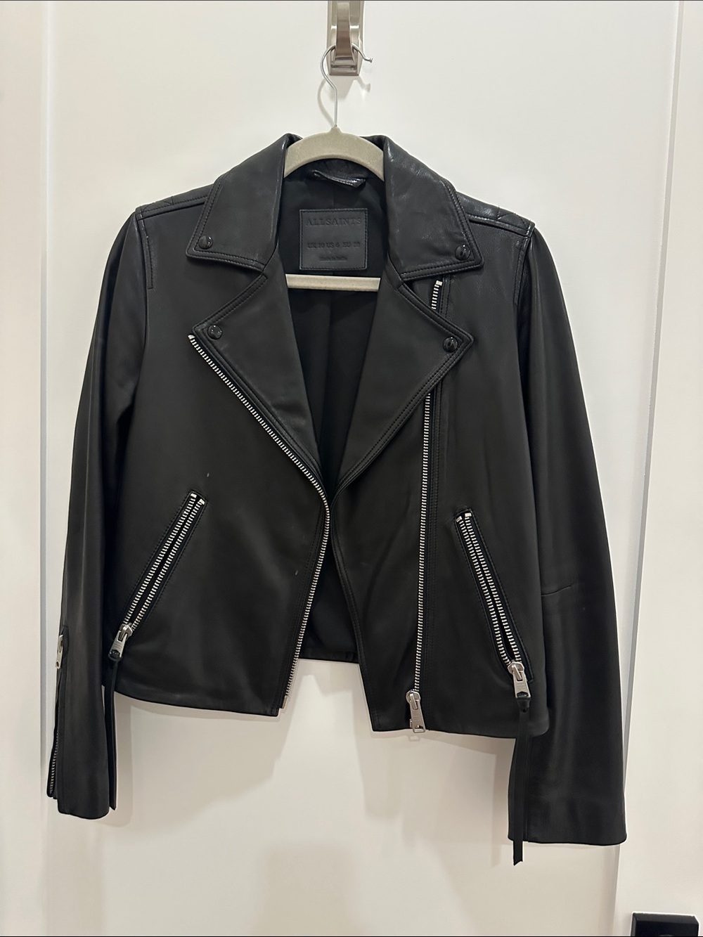 All Saints Women’s Dalby Biker Leather Moto Jacket